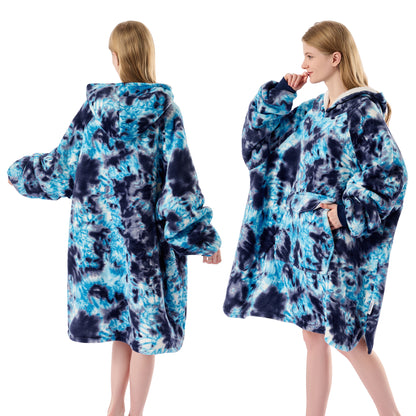 Krifey Giant Pocket Wearable Print Blanket Hoodie