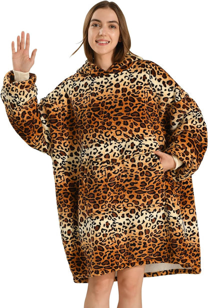Krifey Giant Pocket Wearable Print Blanket Hoodie